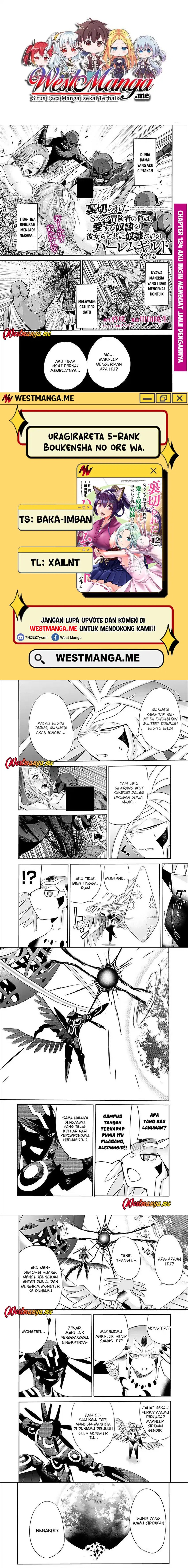 Uragirareta S Rank Boukensha no Ore wa, Aisuru Dorei no Kanojora to Tomoni Dorei dake no Harem Guild o Tsukuru Chapter 124 Bahasa Indonesia